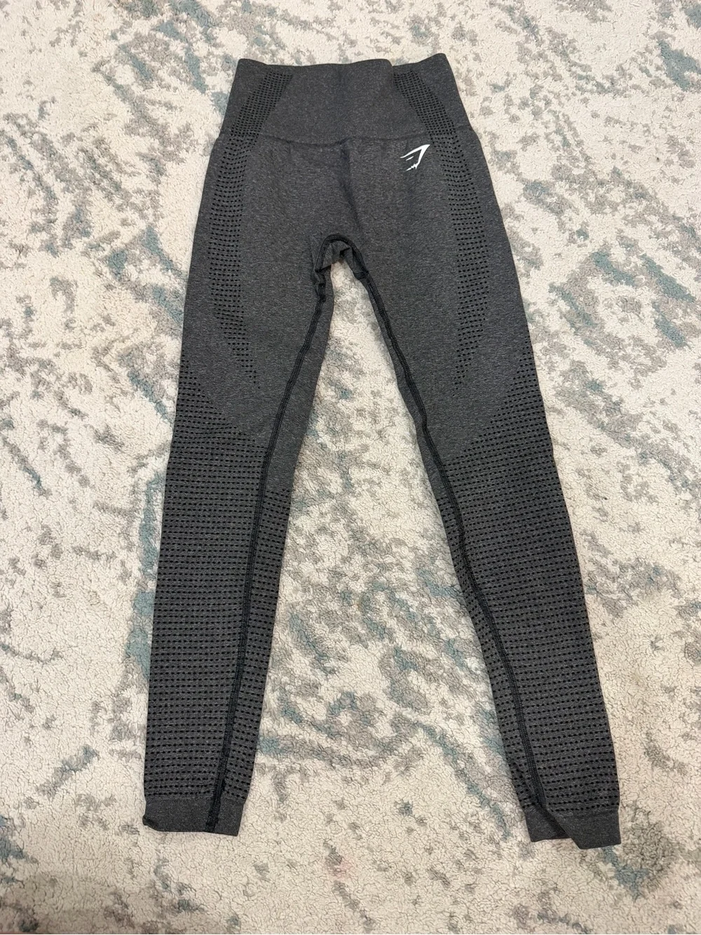 Gymshark Charcoal Seamless High Rise Leggings XS Perforated Knit